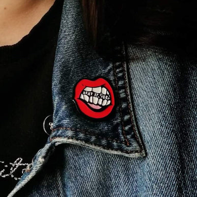 beat it creep enamel pin