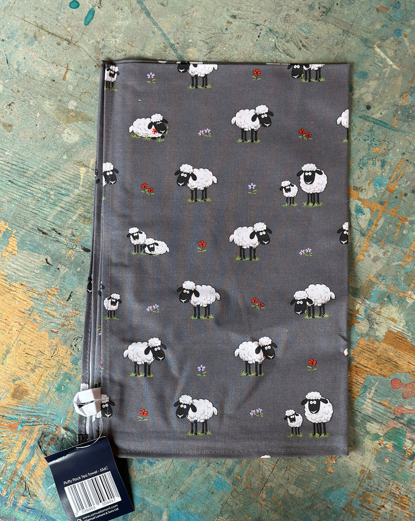 Fluffy Flock Sheep Tea Towel