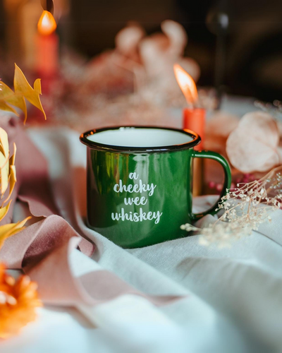 green whiskey mug