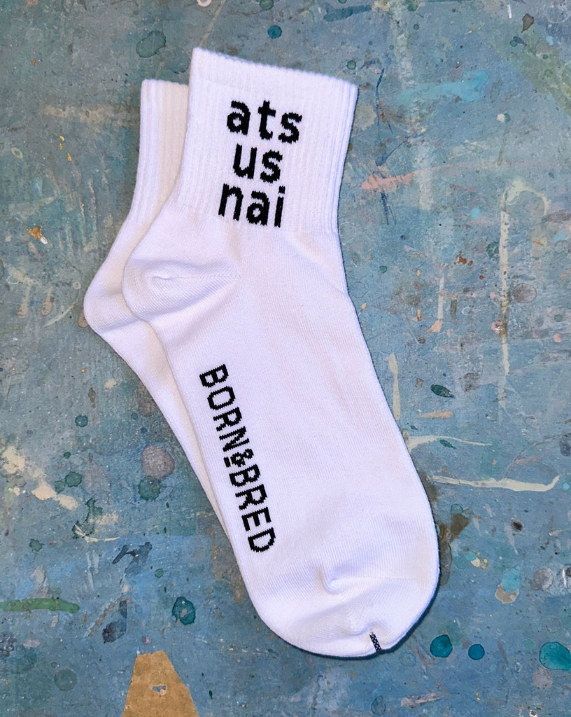 White Ats Us Nai Ankle Sock