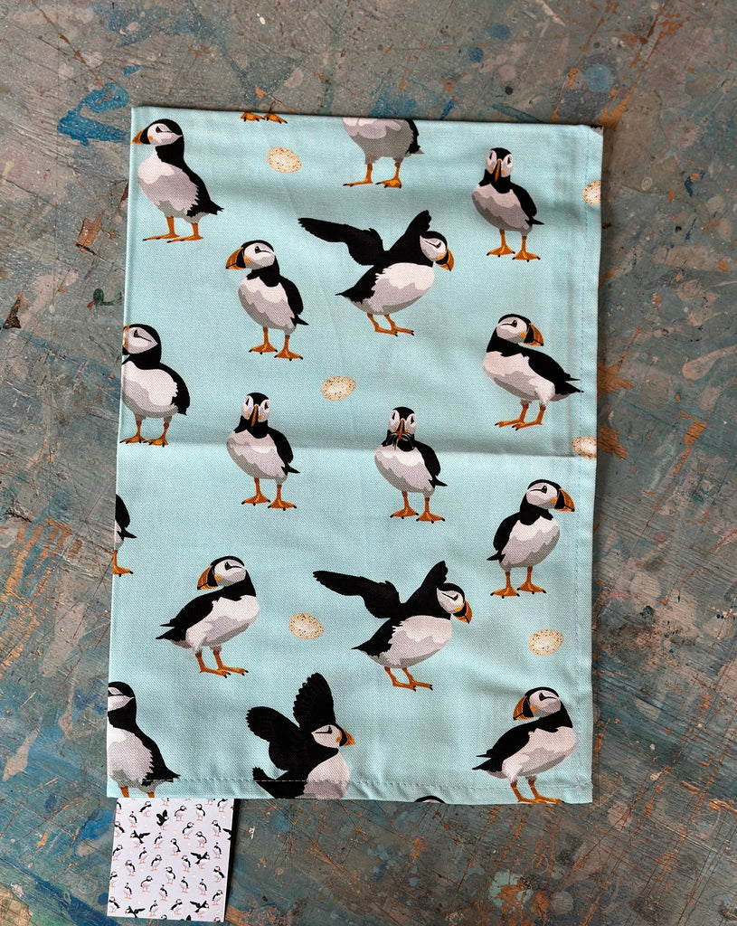 Puffins Tea Towel