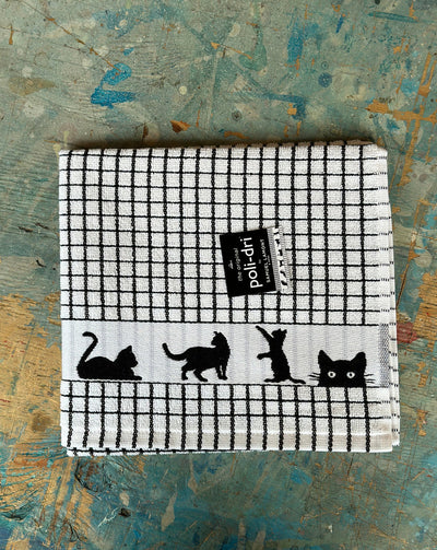 Black Cats Tea Towel