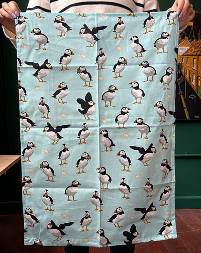 Puffins Tea Towel