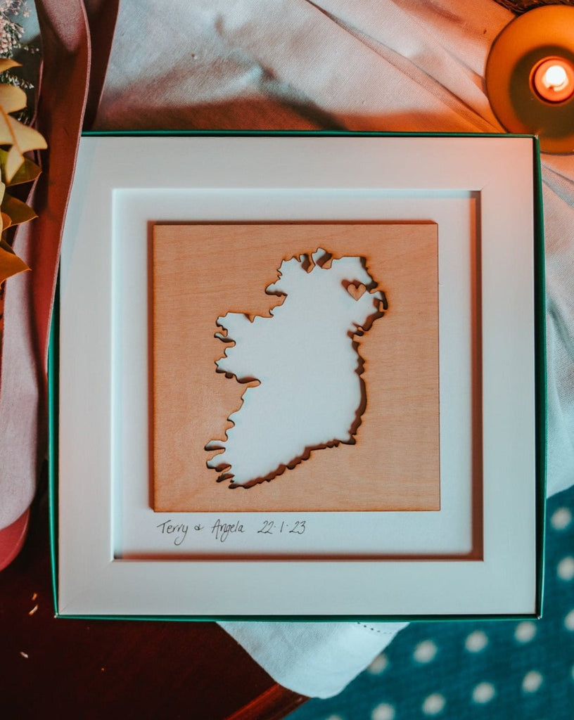 ireland map wood print gift