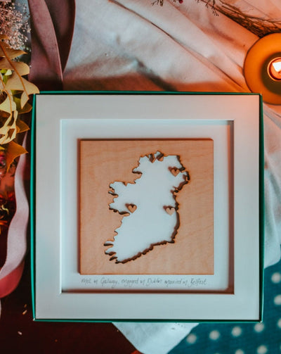 ireland map wood print gift