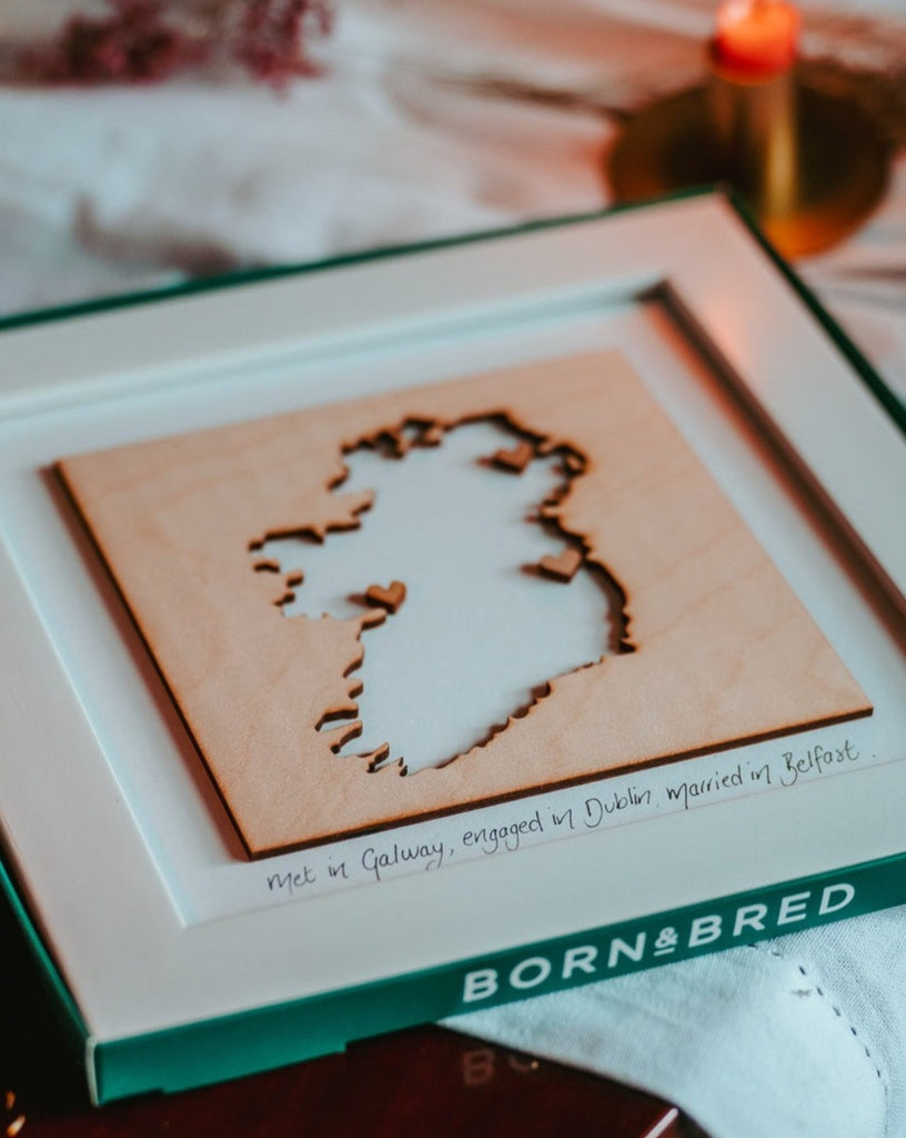 ireland map wood print gift