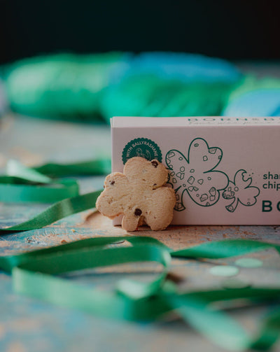 shamrock shaped chocolate chip biscuits