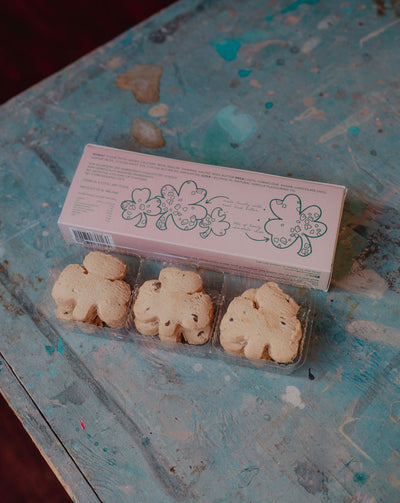 Shamrock Shaped Chocolate Chip Shortbread Biscuits