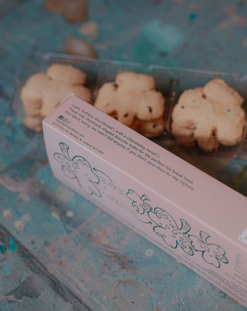 Shamrock Shaped Chocolate Chip Shortbread Biscuits