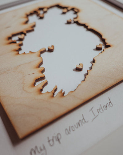 wooden ireland personalised map