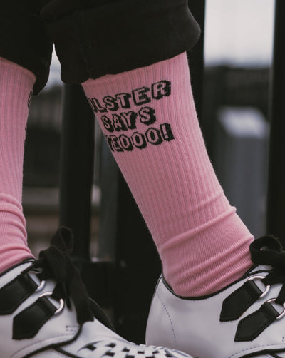 Pink Ulster Says Yeo Sock 