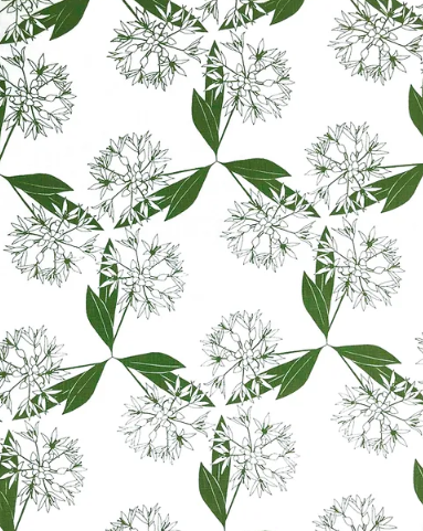 Wild Garlic Linen Tea Towel