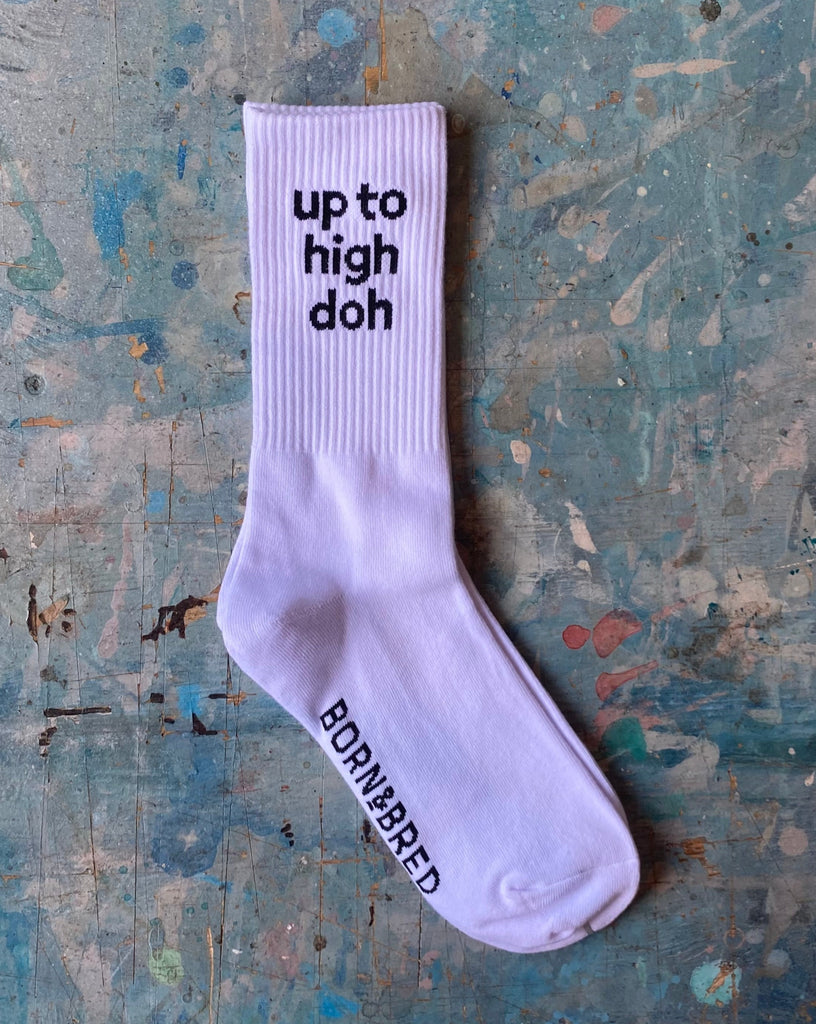 White Up To High Doh Socks