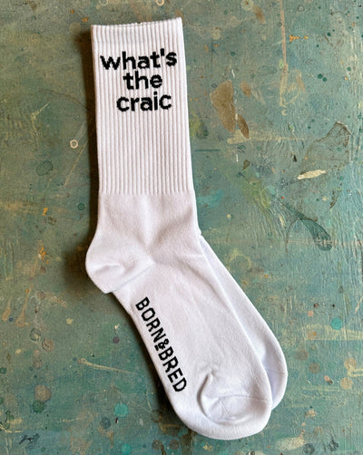 White What's The Craic Sock 