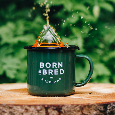 born & bred in Northern Ireland mug green