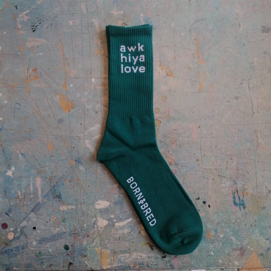 Awk Hiya Love Green Socks