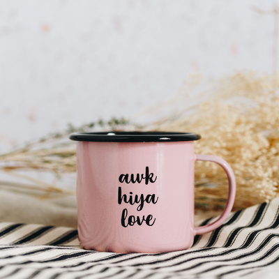 awk hiya love pink mug