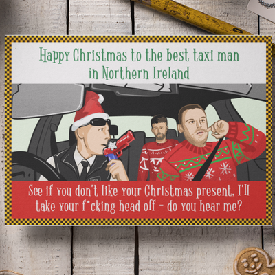 Best Taxi Man in Northern Ireland Christmas Card