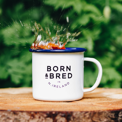 born and bred in northern ireland white mug