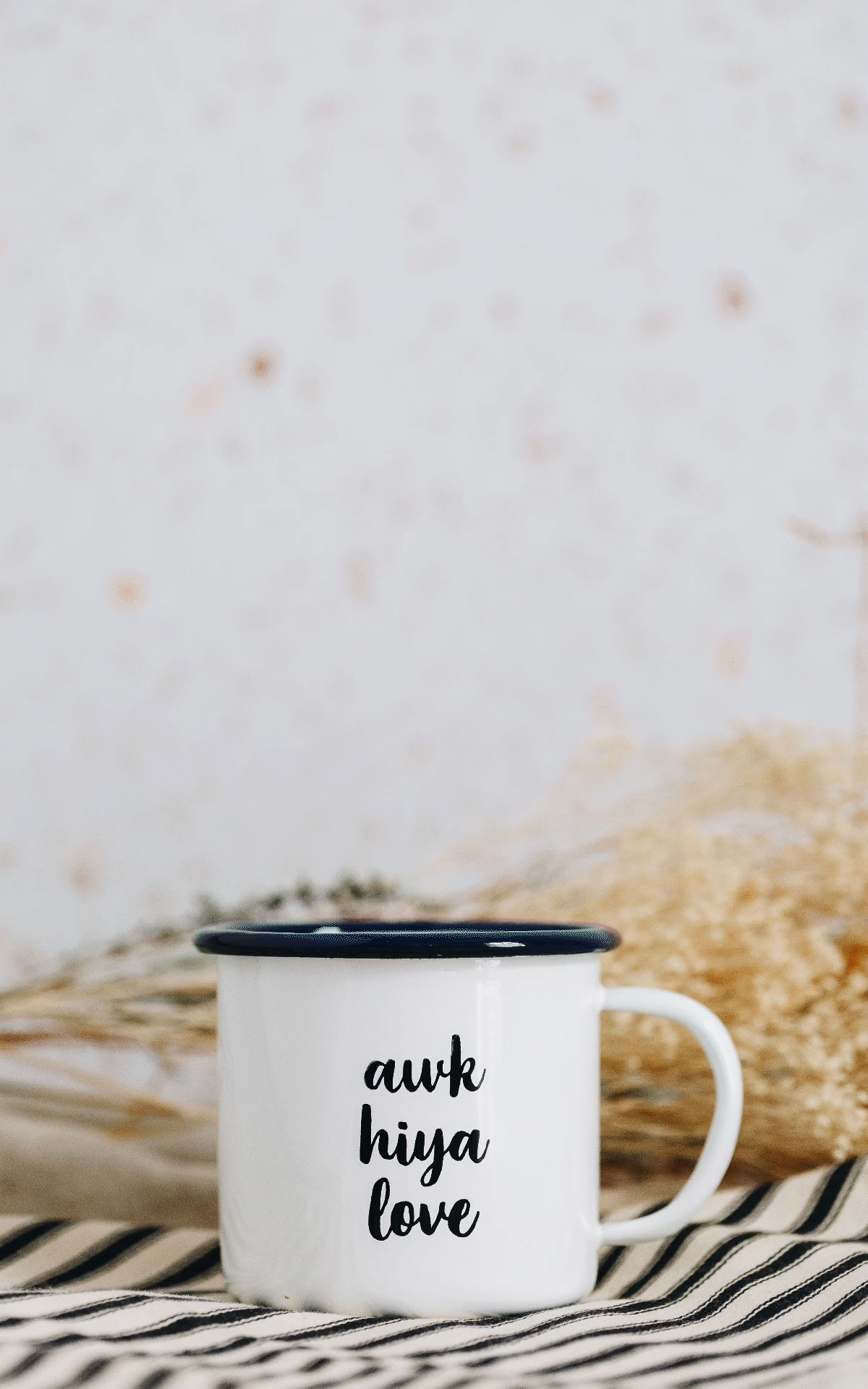 awk hiya love enamel mugs