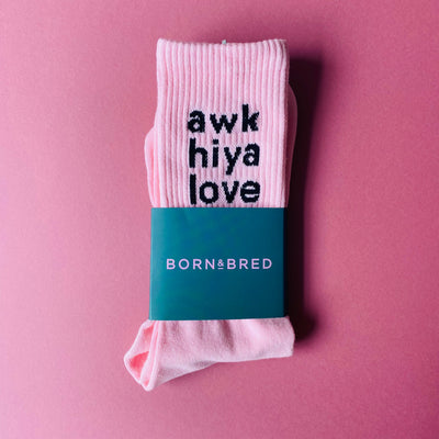awk hiya pink sock